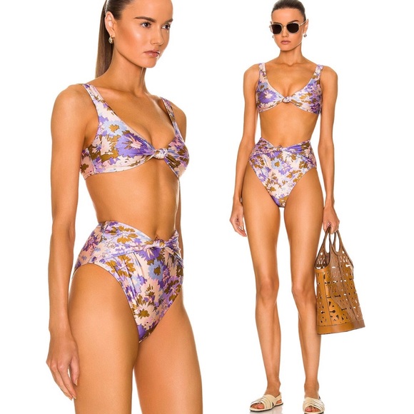 Zimmermann Violet High Waist Bikini Bottom - Picture 2 of 15